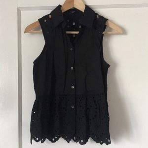 Madewell Black Eyelet Tank